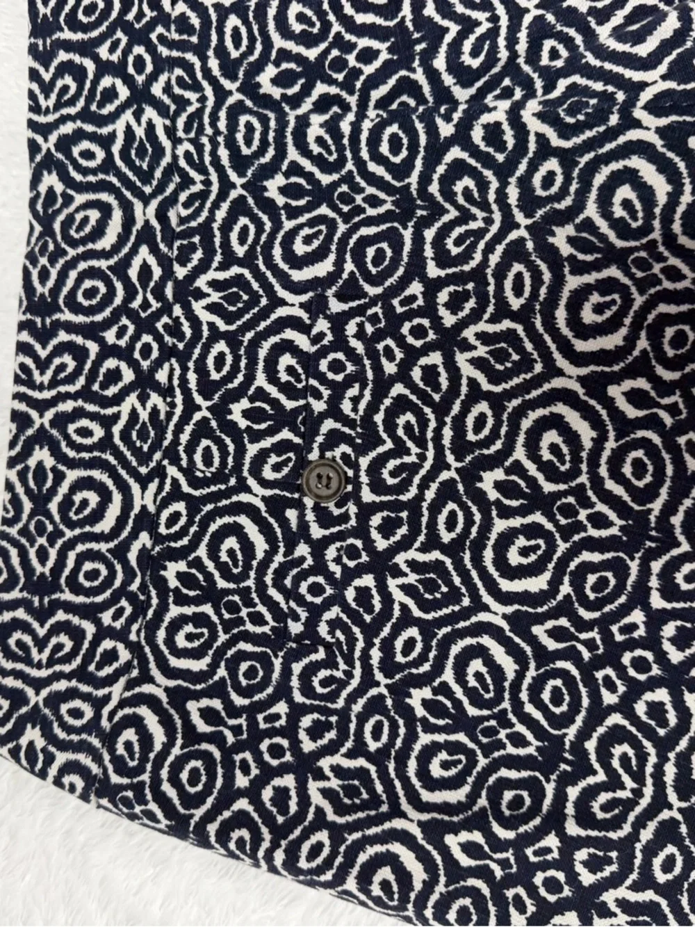 J. Crew White & Navy Patterned Shorts Size 10